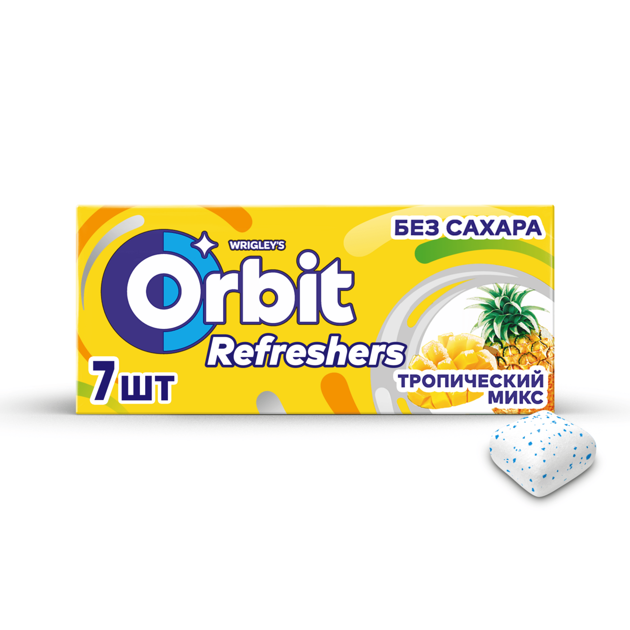 Жевательная резинка Orbit Refreshers тропический микс, 16г купить с  доставкой на дом, цены в интернет-магазине