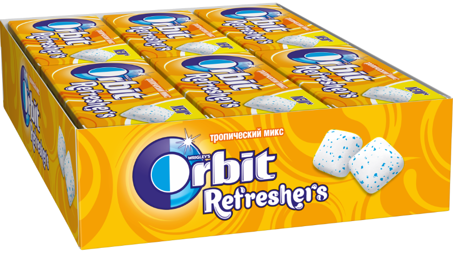 Изображение товара Жевательная резинка Orbit Refreshers тропический микс, 16г x 12 шт