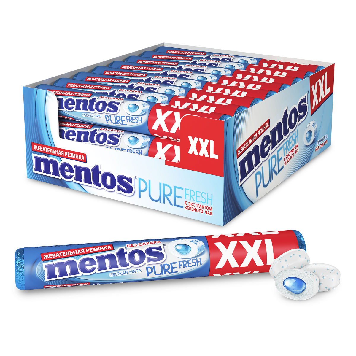 Жевательная резинка Mentos Pure Fresh Свежая мята, 23г купить с ...