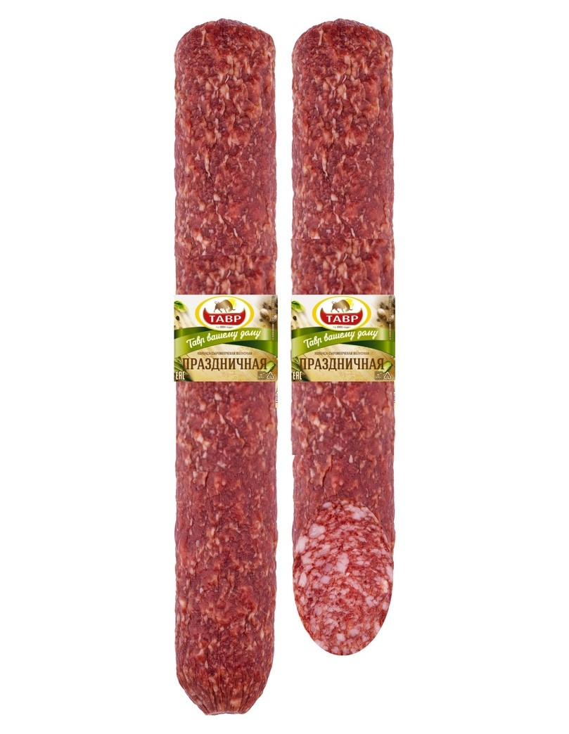 Колбаса Тавр Праздничная сырокопченая, ~500г