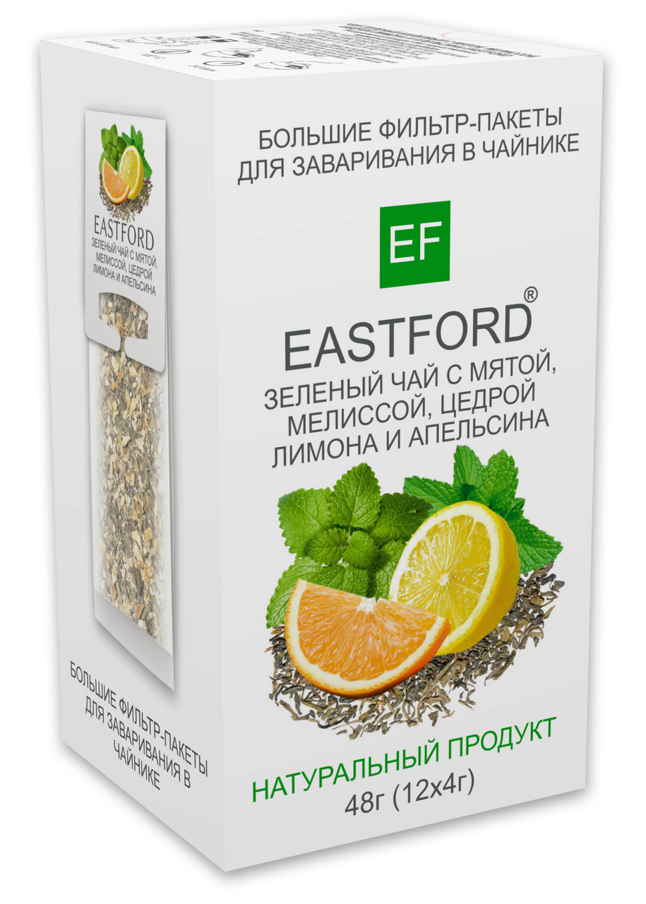 Чай Eastford зеленый с мятой, мелиссой, цедрой лимона и апельсина (4г х  12шт), 48г купить с доставкой на дом, цены в интернет-магазине