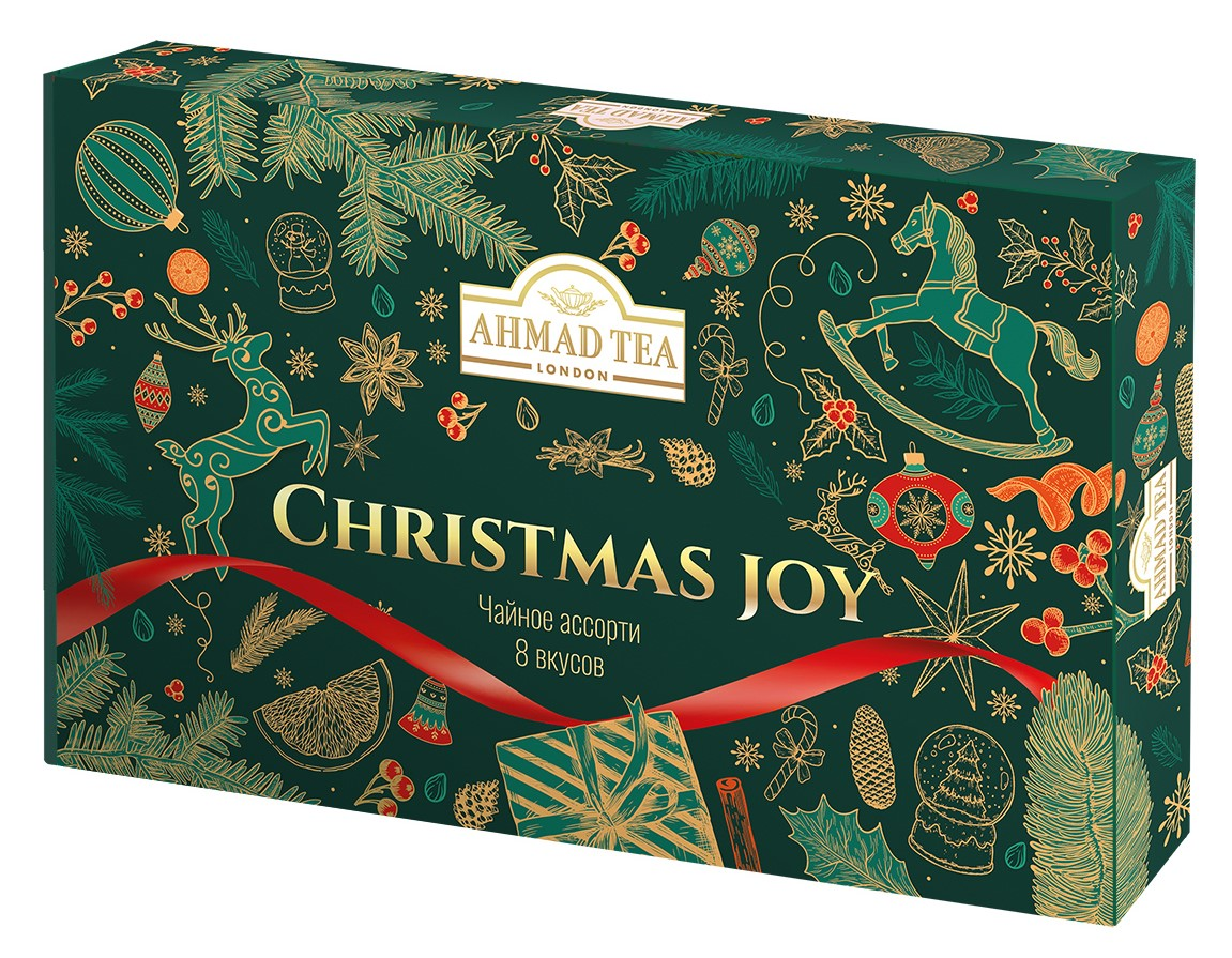 Изображение товара Подарочный набор чаев Ahmad Tea Christmas Joy ассорти 8 вкусов, 40 пакетиков