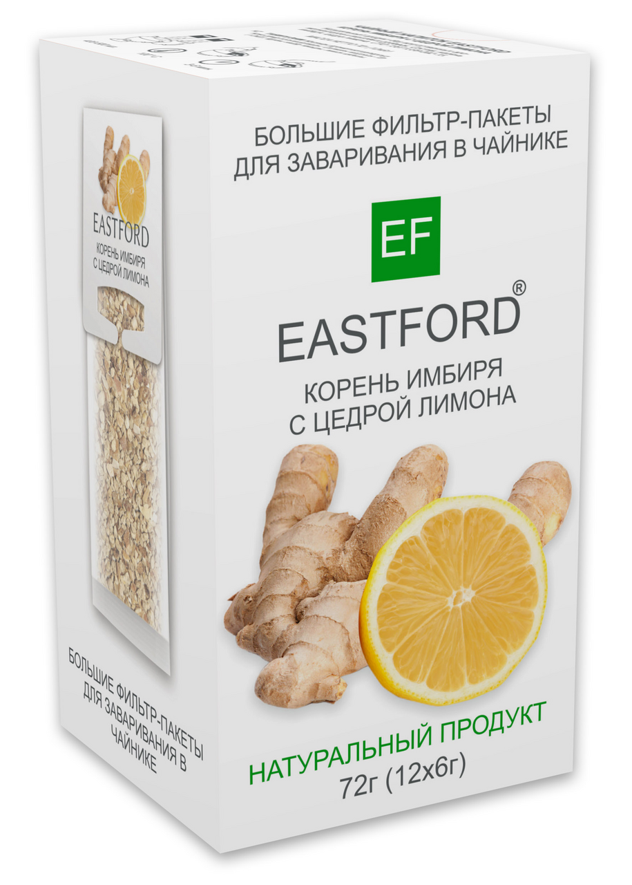 Напиток чайный Eastford Корень имбиря чайный с цедрой лимона (6г х 12шт),  72г купить с доставкой на дом, цены в интернет-магазине