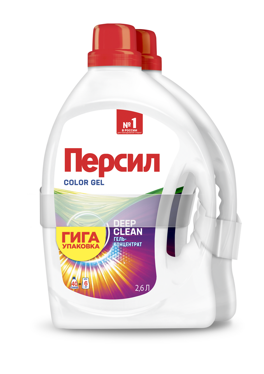 Изображение товара Гель для стирки Персил Color 40 стирок 2.6л x 2шт для цветных тканей