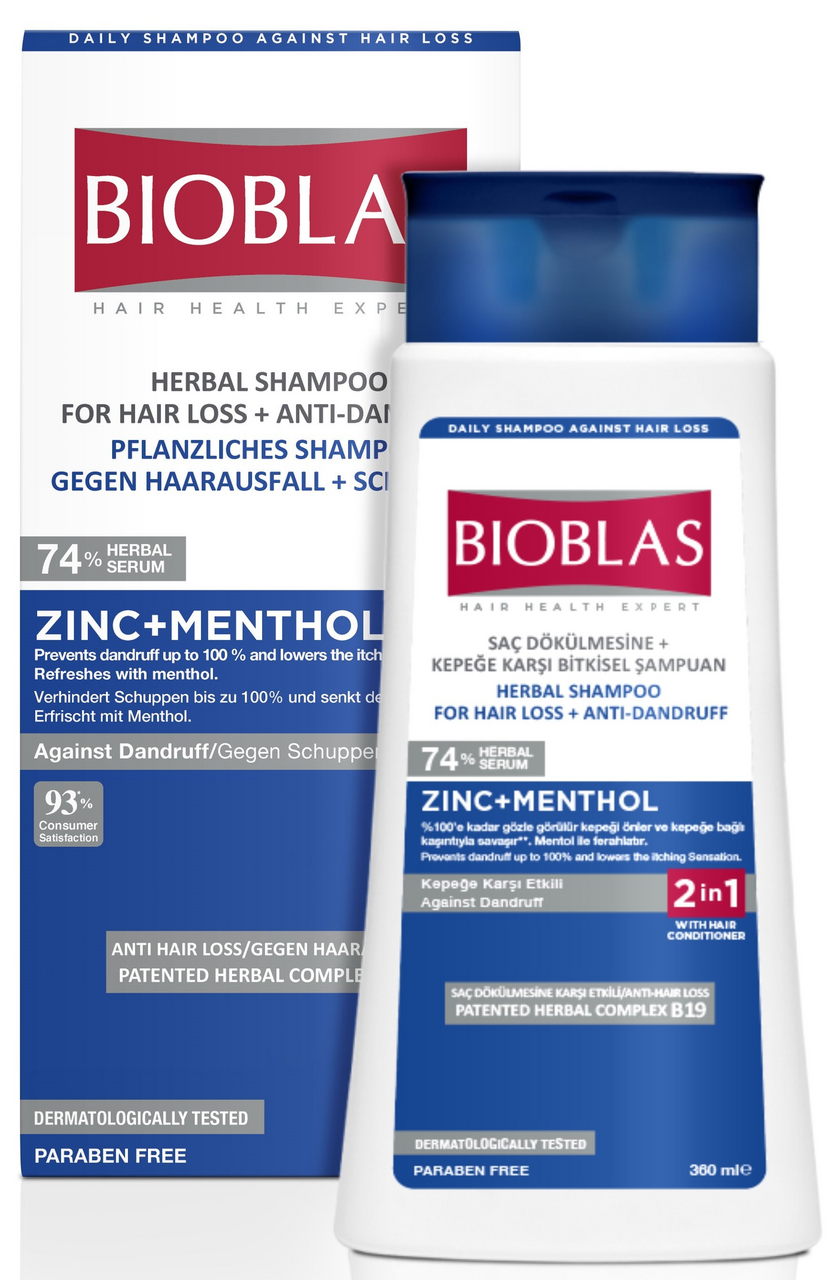Шампунь Bioblas с пиритионом цинка против перхоти и выпадения, 360мл