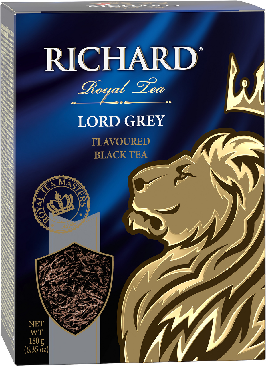 Чай Richard Lord Grey черный листовой с добавками, 180г купить с доставкой  на дом, цены в интернет-магазине