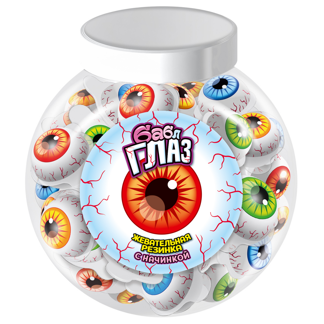 Жевательная резинка Канди клаб с начинкой глаз, 12г x 50 шт