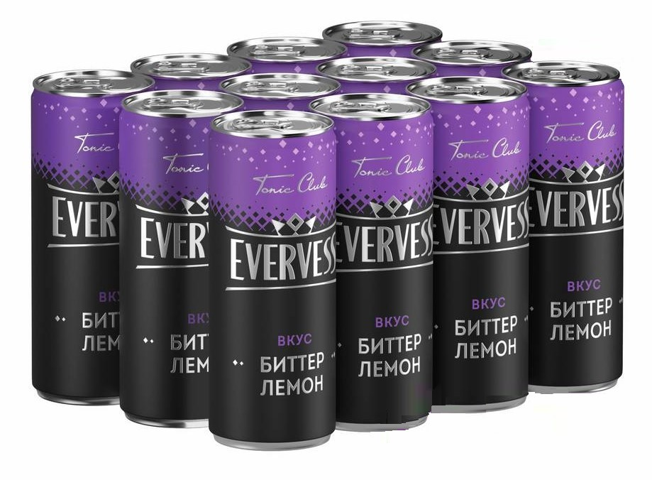 Напиток Evervess Горький Лимон газированный, 330мл x 12 шт