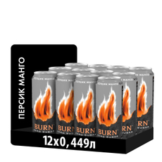 Энергетический напиток Burn Peach Zero, 449мл x 12 шт
