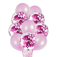 Шары надувные Fiolento Веселая вечеринка Конфетти розовые, 10шт