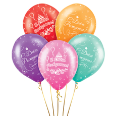 Шары надувные Fiolento С Днем рождения Веселая вечеринка, 5шт