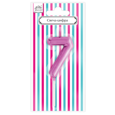 Свеча-цифра 7 Fiolento Веселая вечеринка розовая