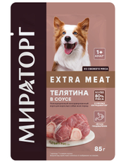 Корм влажный Мираторг для взрослых собак телятина в соусе, 85г