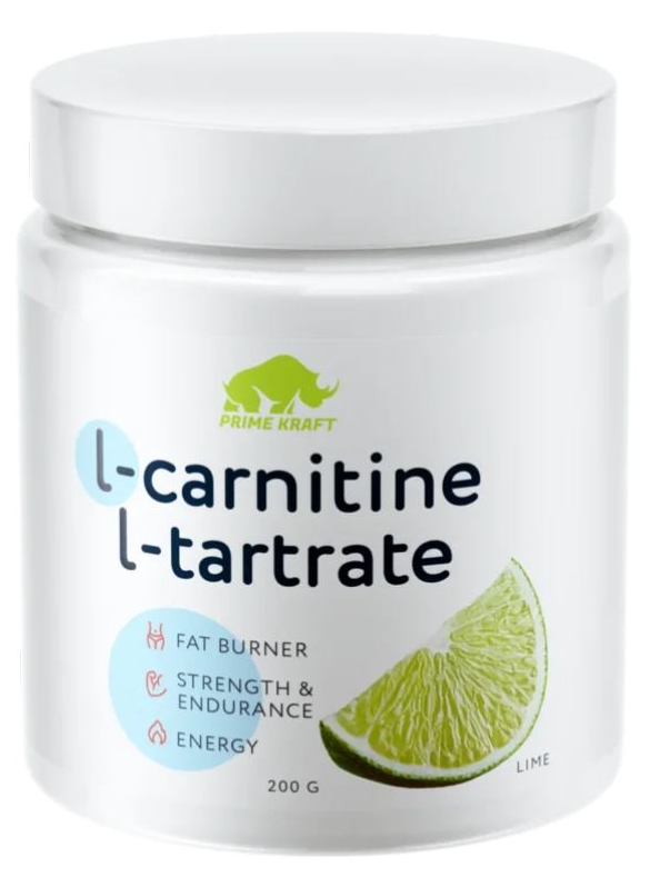 Коктейль жиросжигающий Prime Kraft L-Carnitine L-Tartrate Лайм, 200г