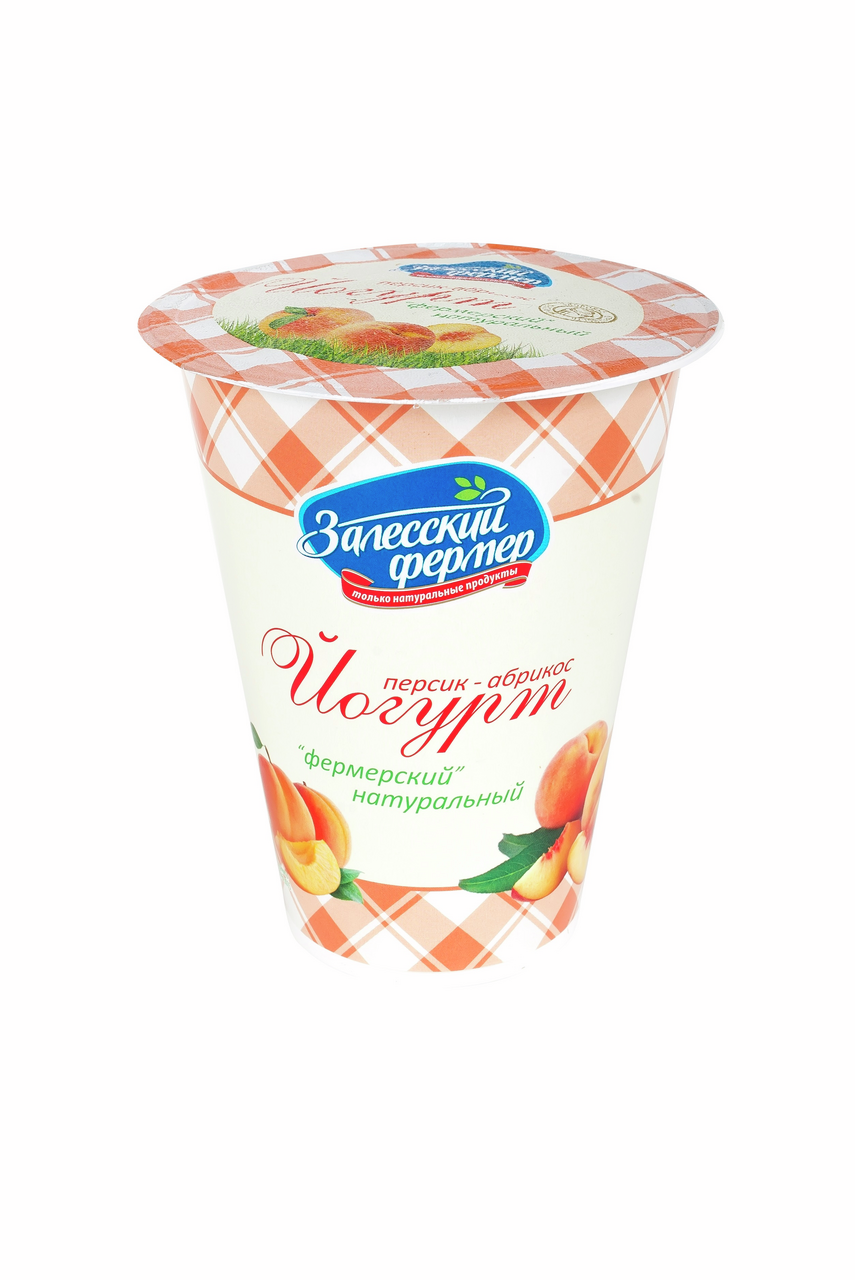 Йогурт Залесский фермер персик и абрикос 3.5%, 300г