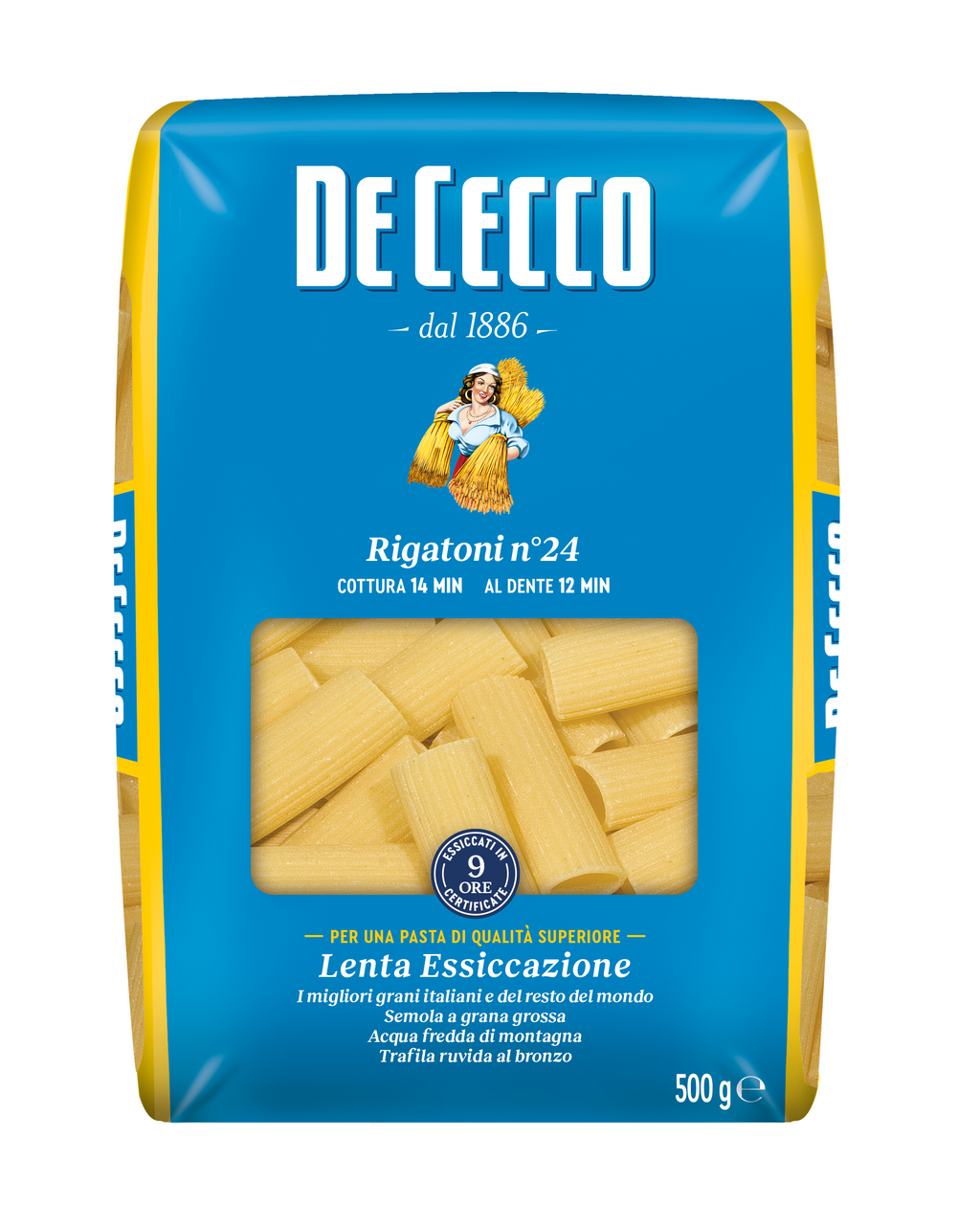 Изображение товара Макароны трубочки De Cecco Rigatoni №24, 500г