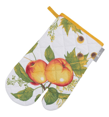 Варежка-прихватка Guten Morgen стеганая рогожка яблоки, 18 x 30см
