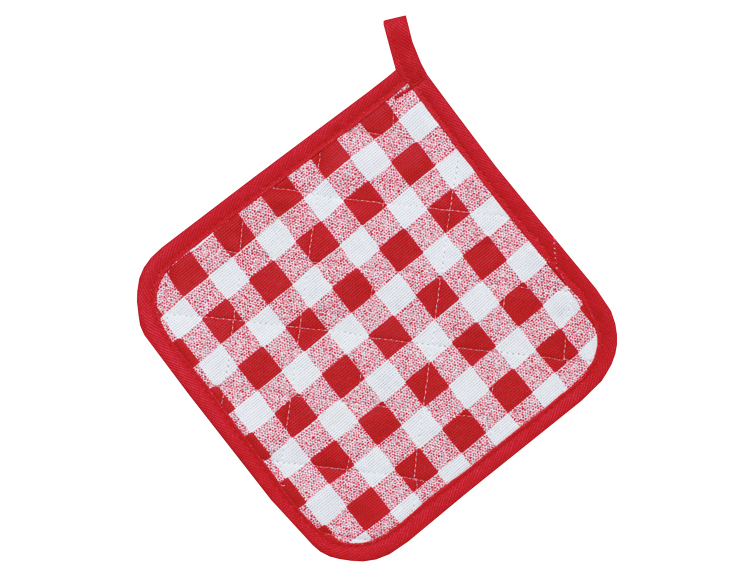 Прихватка Guten Morgen рогожка красная клетка, 20 x 20см