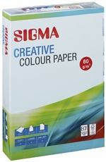 SIGMA Бумага цветная А4 голубой интенсив 100 листов, 80г