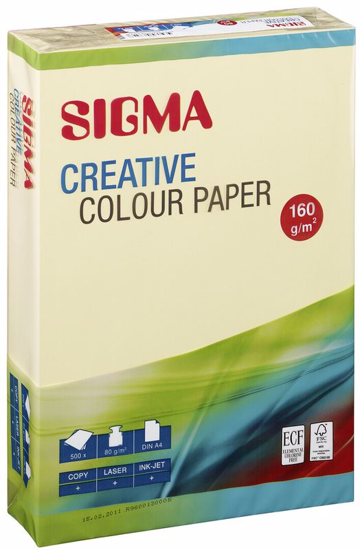 SIGMA Бумага цветная А4 оранжевый интенсив 100 листов, 80г