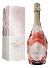 Вино игристое Mondoro Prosecco розовое сухое в подарочной упаковке, 0.75л