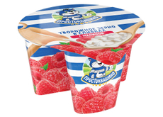 Творог зерненый Простоквашино с малиной 5%, 140г