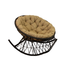 Кресло для отдыха Greengard с подушкой искусственный ротанг сталь коричневое, 80 х 102 х 110см