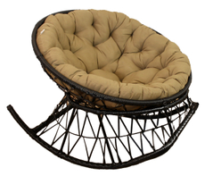 Кресло для отдыха Greengard с подушкой искусственный ротанг сталь коричневое, 80 х 102 х 110см