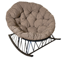 Кресло для отдыха Greengard с подушкой искусственный ротанг сталь коричневое, 80 х 102 х 110см