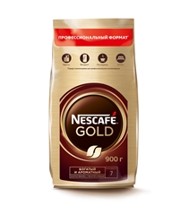 Кофе Nescafe Gold растворимый сублимированный с добавлением натурального жареного молотого кофе, 900г