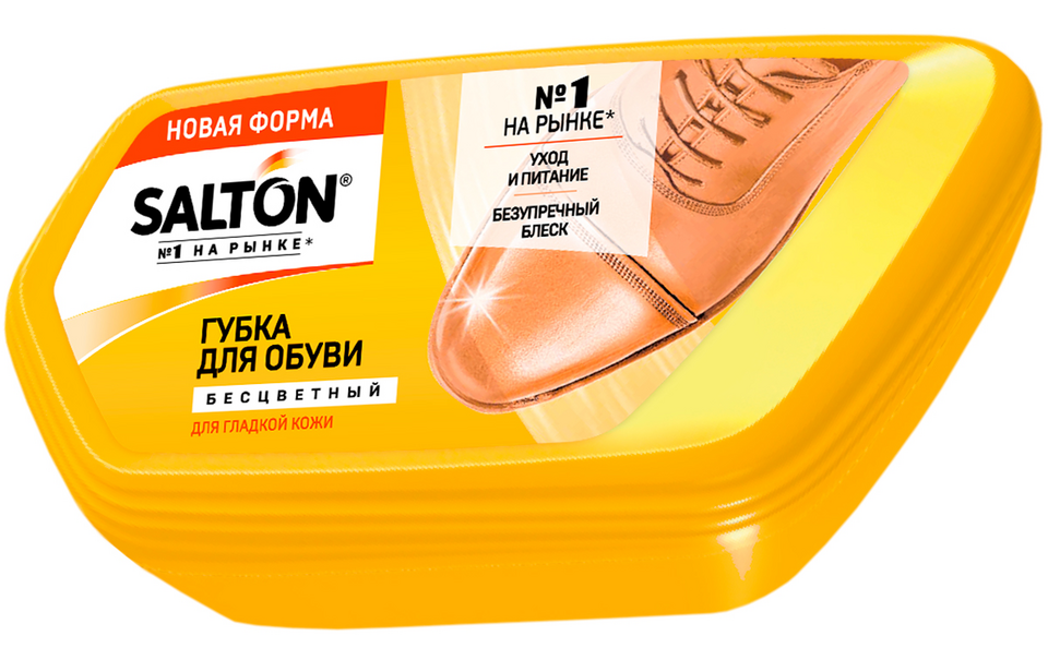 Губка для обуви из гладкой кожи Salton бесцветная, 53мл