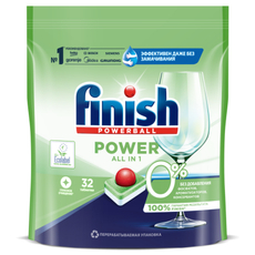 Таблетки для посудомоечных машин Finish бесфосфатные 0%, 32шт