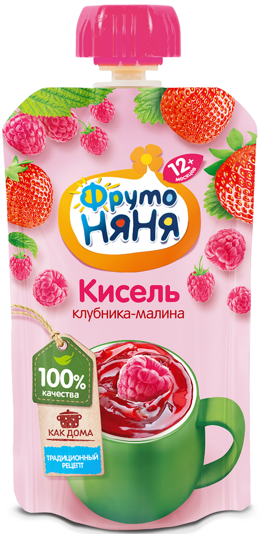 Кисель ФрутоНяня клубника малина с сахаром с 12 месяцев, 130мл купить с ...