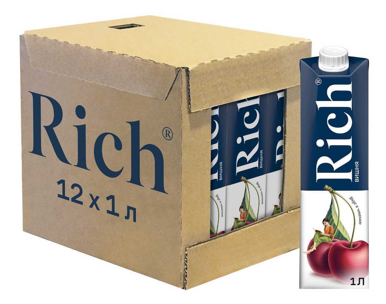 Нектар Rich вишневый, 1л x 12 шт