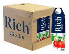Сок Rich томатный с мякотью, 1л x 12 шт