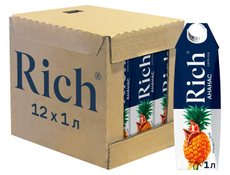 Сок Rich ананасовый с мякотью, 1л x 12 шт