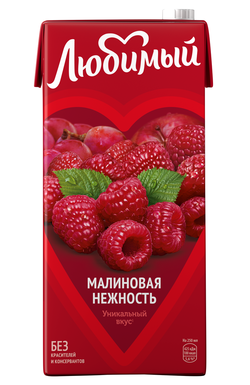 Изображение товара Напиток сокосодержащий Любимый Малиновая нежность, 950мл