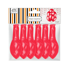 Шары надувные Fiolento Friend birthday красный перламутр 30см, 6шт