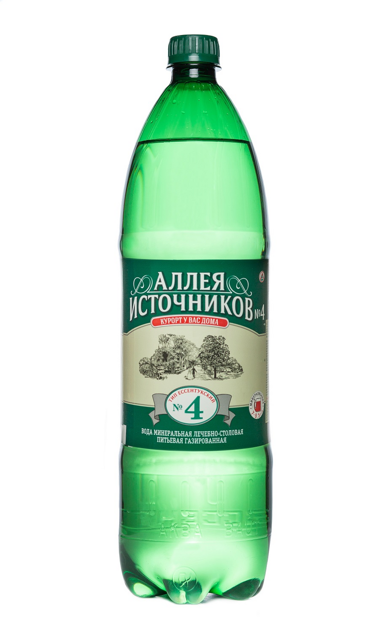 Вода Аллея источников №4 минеральная лечебно-столовая газированная, 1.5л x 6 шт
