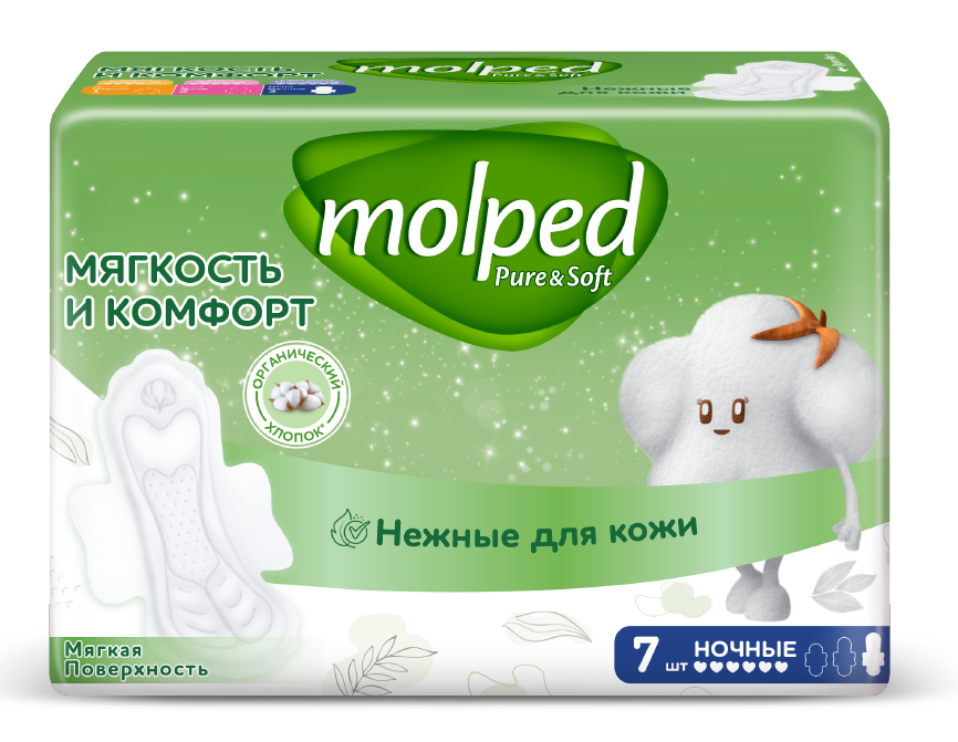 Прокладки Molped Мягкость и комфорт ночные, 7шт