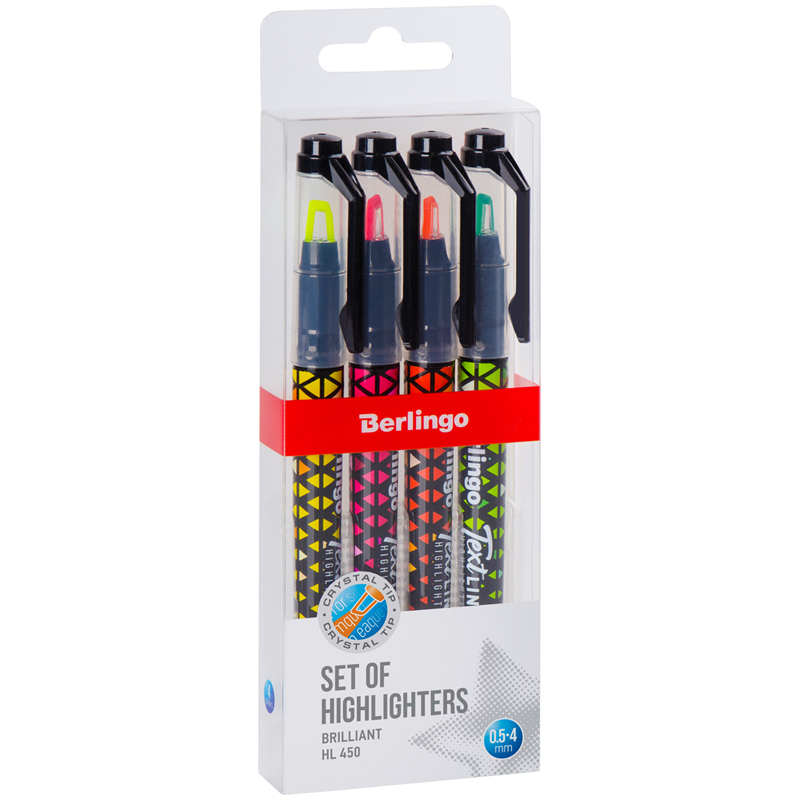 Текстовыделитель Berlingo Textline HL450 0.5-4мм, 4 цвета