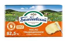 Масло сладко-сливочное Белебеевский Традиционное 82.5%, 170г