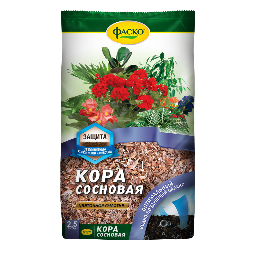 Кора сосновая Фаско Цветочное счастье, 2.5л купить с доставкой на дом, цены  в интернет-магазине