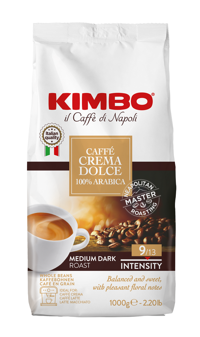 Кофе Kimbo Caffe Crema Dolce Medium в зернах, 1кг купить с доставкой на дом,  цены в интернет-магазине