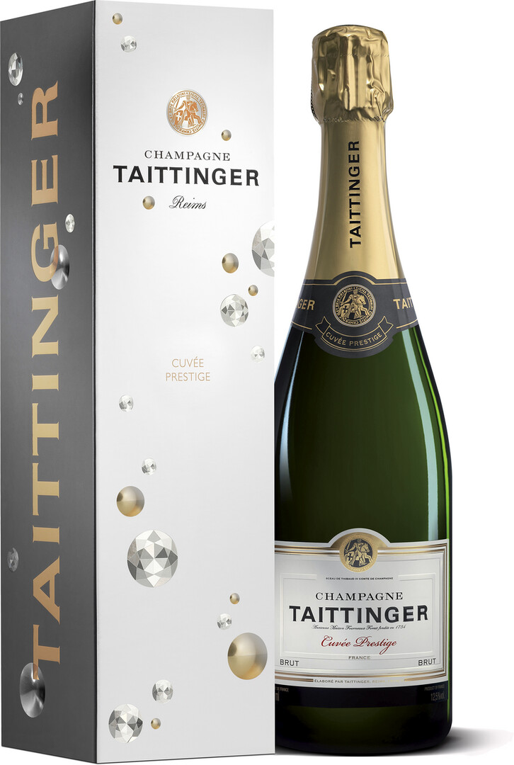 Вино игристое Шампань Taittinger Prestige в подарочной упаковке белое брют, 0.75л