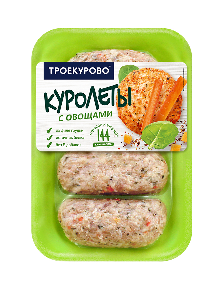 Куролеты Троекурово котлеты с овощами, 500г купить с доставкой на дом ...