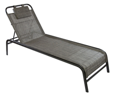 Шезлонг Greengard с регулируемой спинкой темно-серый сталь текстилен, 38 x 185 x 63см