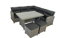 Комплект мебели Greengard Тифани угловой с подушкой искусственный ротанг сталь, 5 предметов