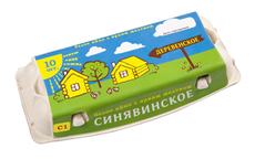 Яйцо куриное Синявинское Деревенское пищевое столовое С1, 10шт