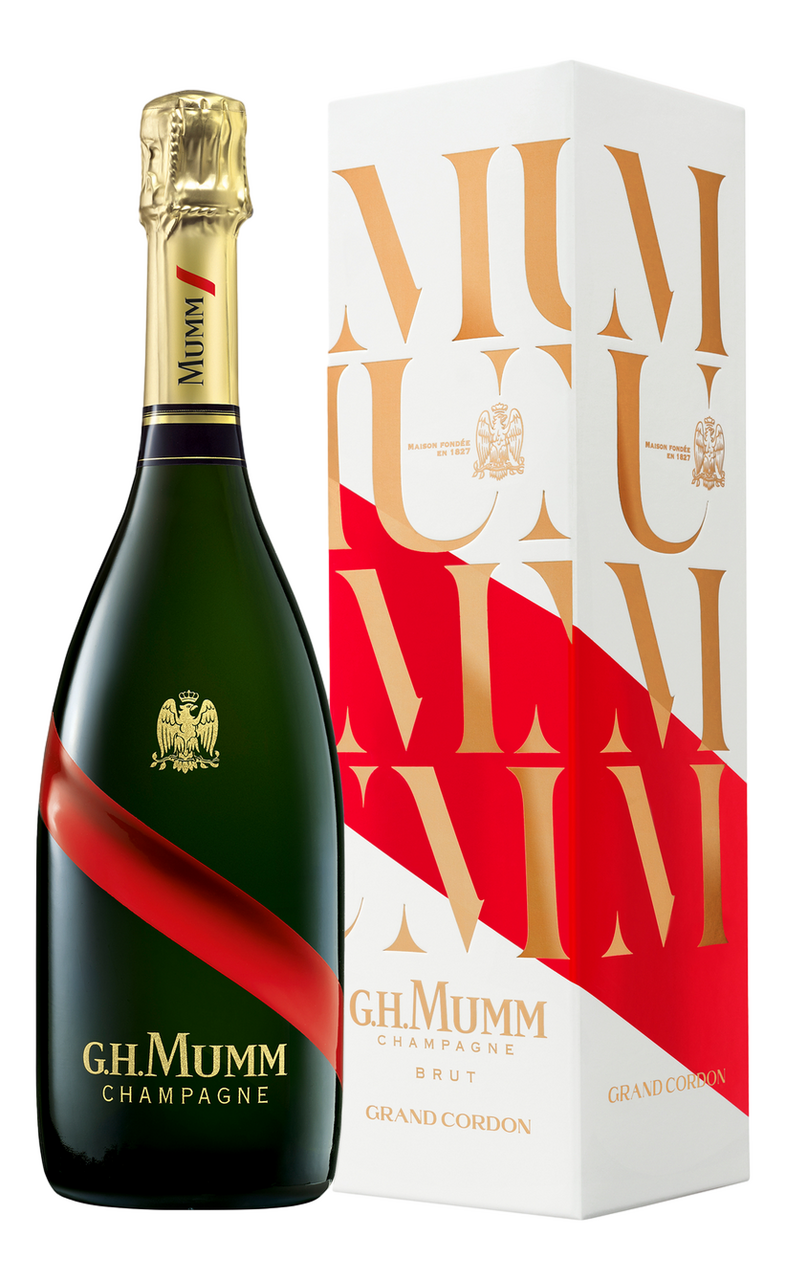 Шампанское Mumm Grand Cordon Champagne белое брют в подарочной упаковке,  0.75л купить по выгодной цене, самовывоз алкоголя из магазина в Москве